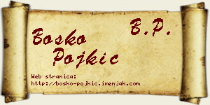 Boško Pojkić vizit kartica